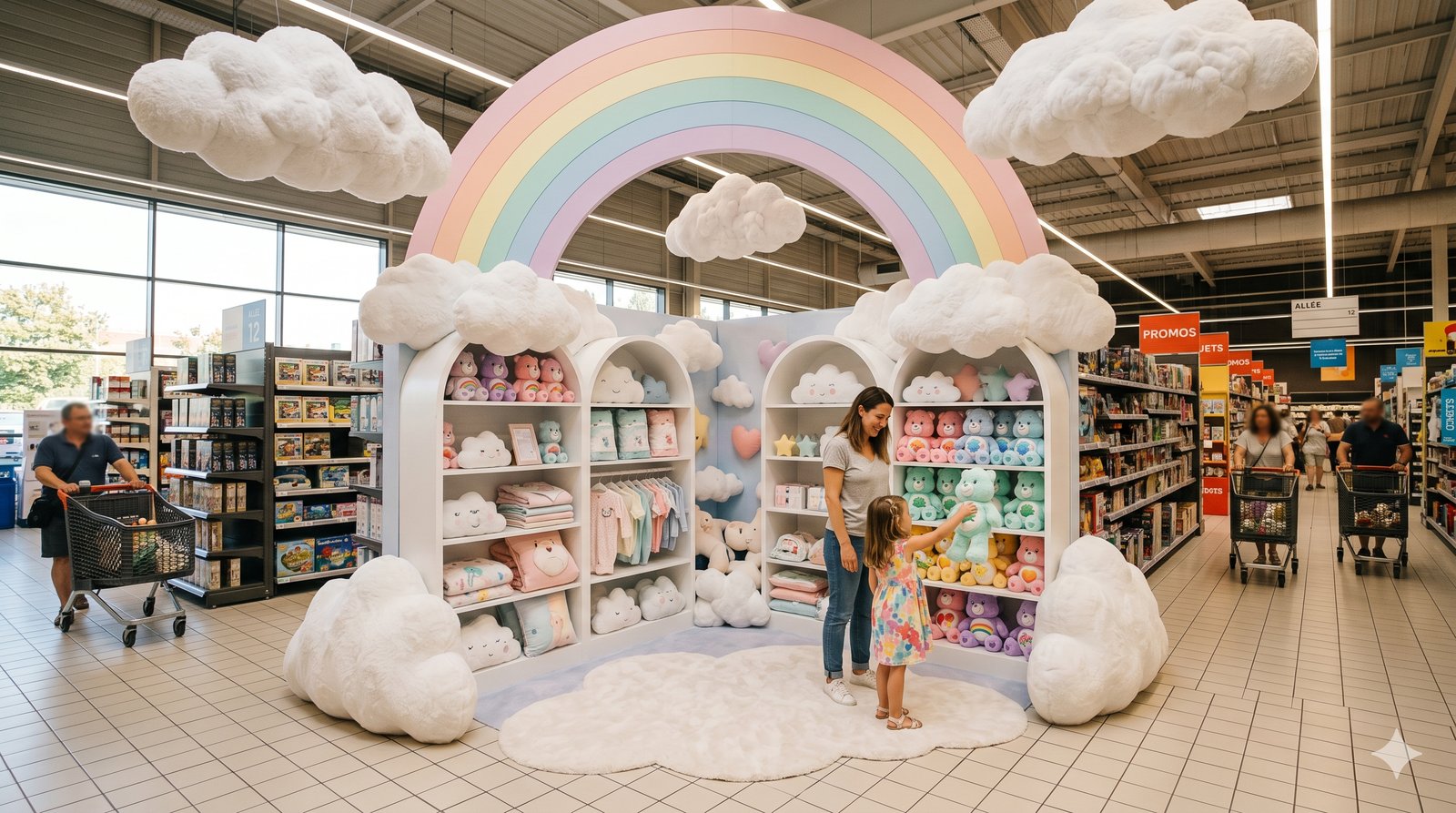 Le corner Nuage Bisounours installé en magasin