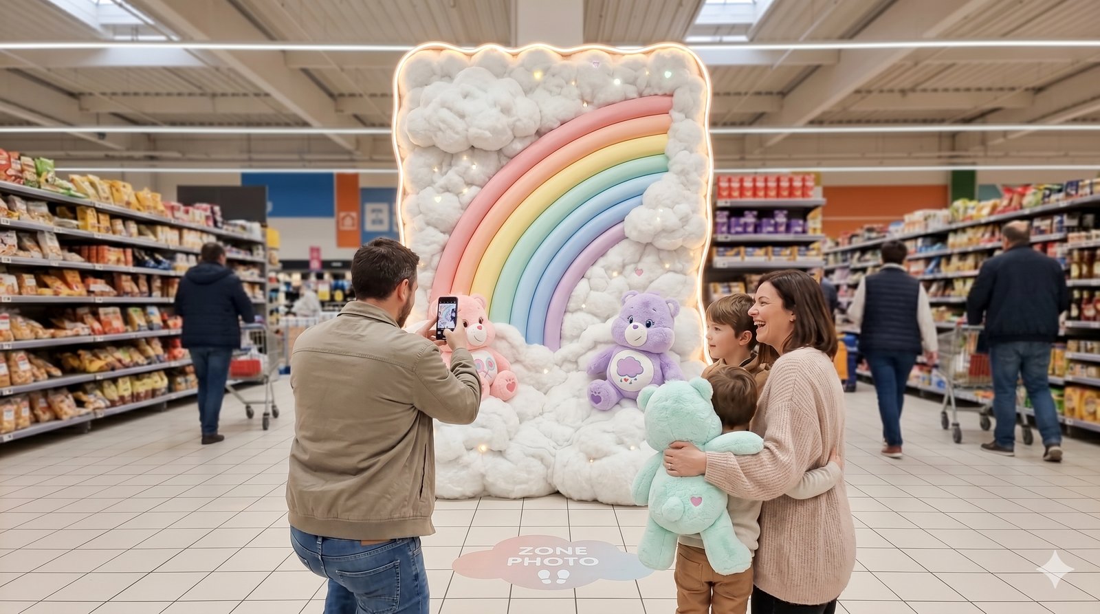La zone photo vécue par une famille